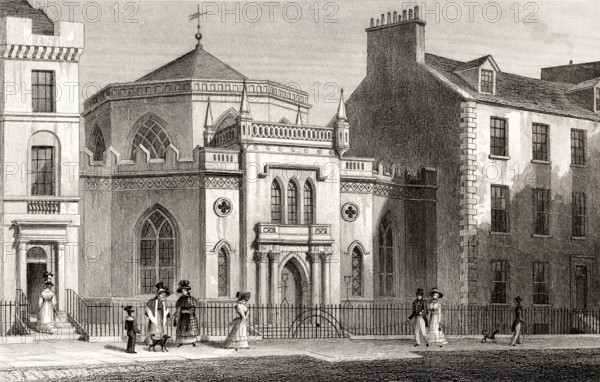 St George's Chapel, York Place, Edinburgh, Scotland, 19th century, from Modern Athens by Th. H.