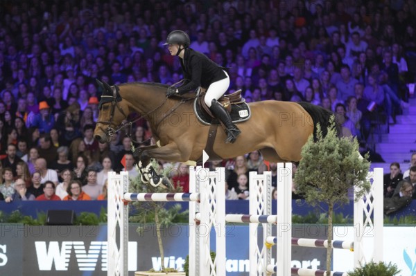 Aura Vasama of Finland of competes in 1.60m FEI Jumping World Cup at Jumping Amsterdam in