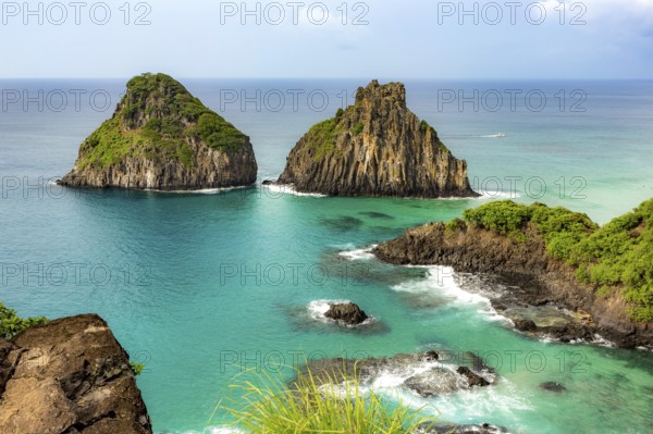 Fernando de Noronha, Brasil. Turquoise water around the Two Brothers rocks, UNESCO World Heritage