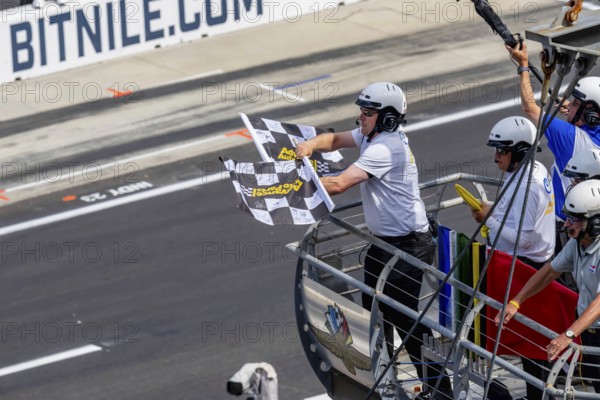 INDYCAR driver, JOSEF NEWGARDEN (2) of Nashville, Tennessee, wins the Indianapolis 500 at the