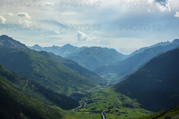 Beautiful Panoramic View over the Golf Course with Mountainscape and in a Mountain Valley in a