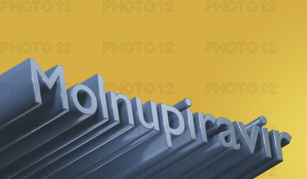 Poltava, Ukraine - 19 October 2021 Molnupiravir pills, treatment of covid. Coronavirus medication,