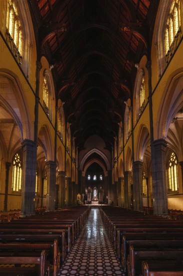 MELBOURNE, AUSTRALIA, MAY 21, 2022: The iconic interior of St. Patrick's Cathedral which is a Roman
