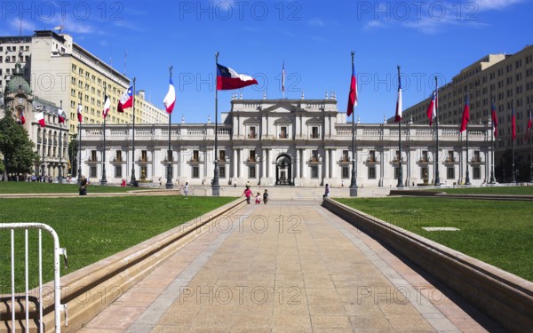 The Presidential Palace in Santiago Chile. Also called La Moneda. This is the palace for the