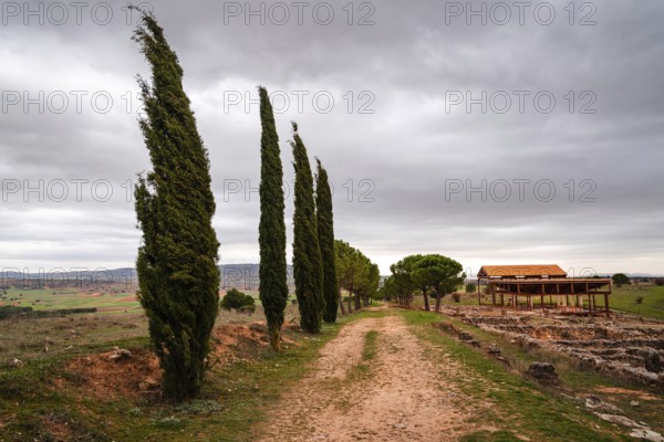 Canaveruelas, Spain, February 29, 2020: Ercavica Roman City archaeological site. Ercavica was an