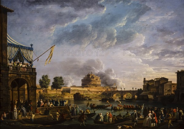 Claude-Joseph Vernet, A sporting contest on the Tiber, 1750, oil on canvas, National Gallery,