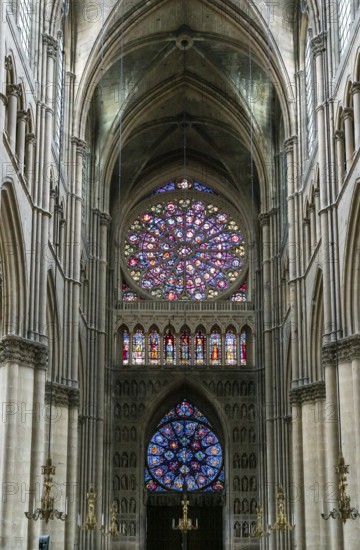 Reims, France- 13 September, 2022: view of the reverse side of the West Facade of the Reims