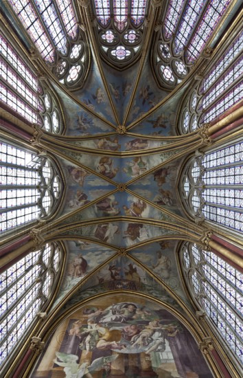 Fontaine-Chaalis, Royal Abbey of Chaalis, Chapelle Ste-Marie de l'Abbé, vault, west wall and vault
