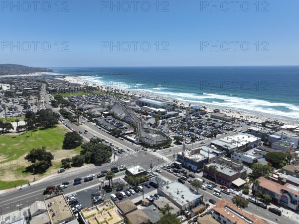 Aerial view of Mission beach in San Diego, California. USA. Famous tourist destination. October,