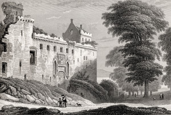 The ruins of Linlithgow Palace, Linlithgow, West Lothian, Scotland, 19th century, from Modern