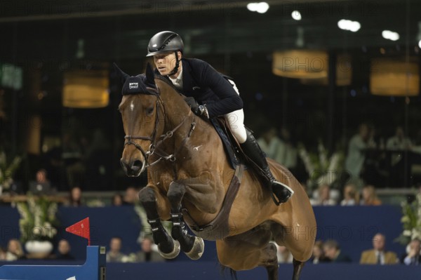 Max Kuhner of Austria competes in 1.60m FEI Jumping World Cup at Jumping Amsterdam in Amsterdam,