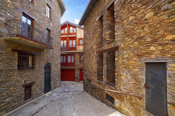 Ordino village in Andorra Pyrenees in ski area