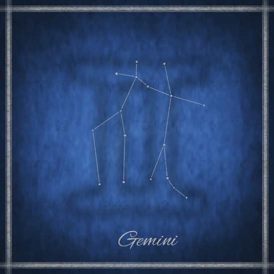 Gemini zodiac sign, constellation lines, Gemini symbol