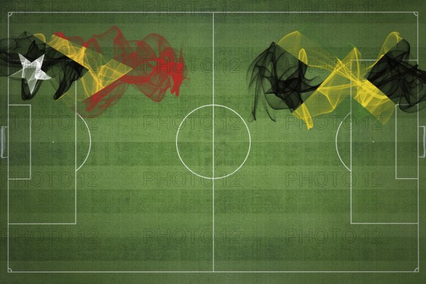 East Timor vs Jamaica Soccer Match, national colors, national flags, soccer field, football game,