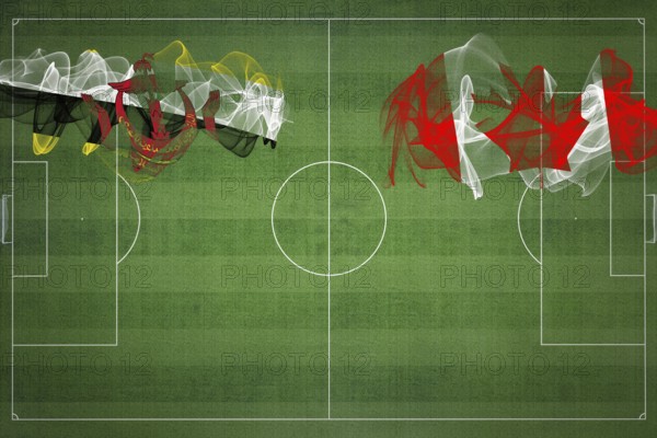 Brunei vs Canada Soccer Match, national colors, national flags, soccer field, football game,