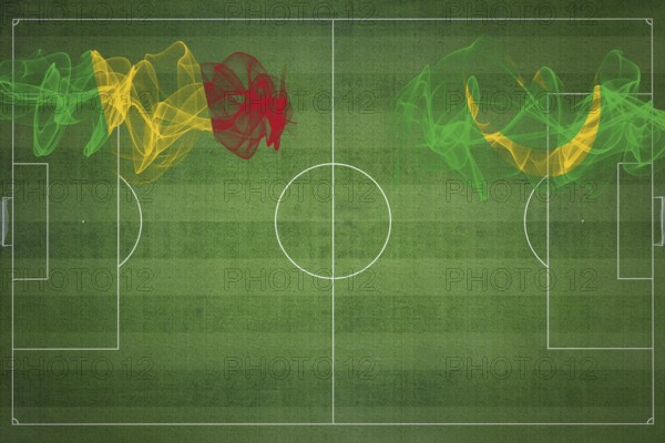 Mali vs Mauritania Soccer Match, national colors, national flags, soccer field, football game,