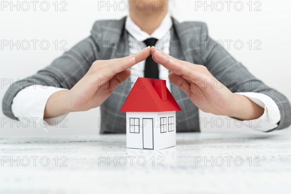 Lady Presenting New Home Insurance Deals In Outfit, Business Woman Showing Possible Mortegage