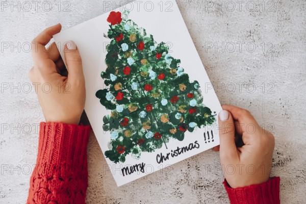 DIY Making greeting card Handmade crafts on holiday for children. Step by step. Do it yourself.