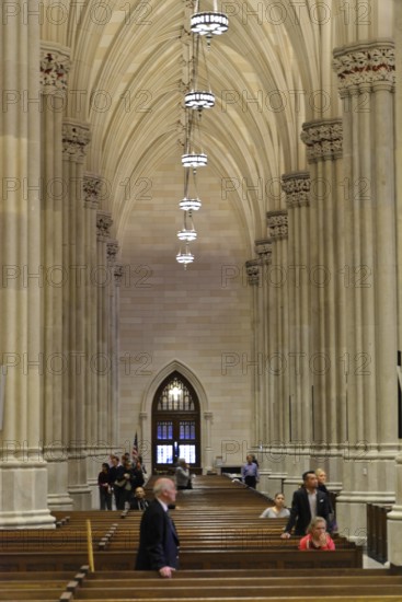 Saint Patricks Old Cathedral or Old St. Patricks, Lower Manhattan, interior view of a nave with