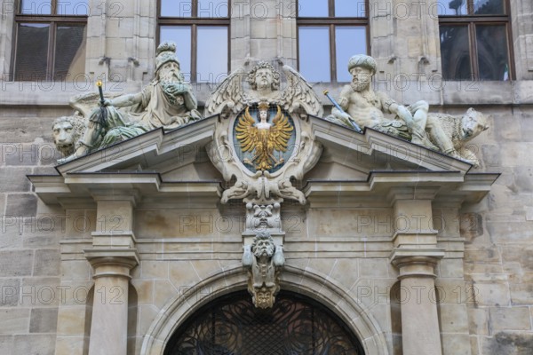 LInke's portal of the west façade, baroque portal by Leonhard Kern, town hall, Nuremberg, Middle