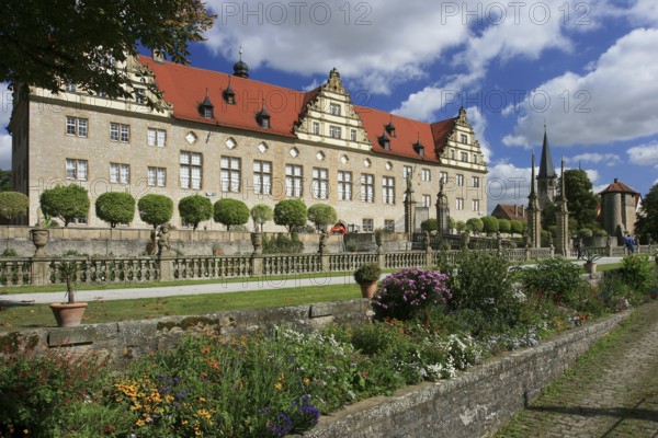 Weikersheim Palace Park, ancestral seat of the Lords of Hohenlohe, Main-Tauber district,