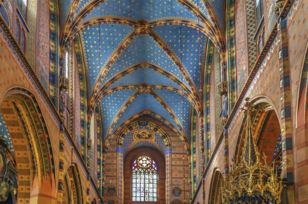 Saint Mary's Basilica is a Brick Gothic church adjacent to the Main Market Square in Kraków, Poland