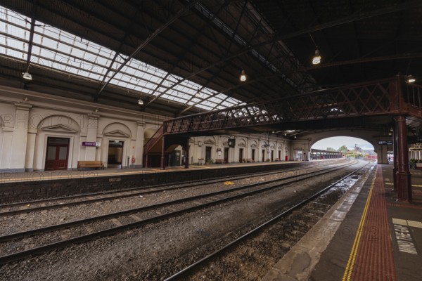 BALLARAT, AUSTRALIA, April 7 2023: The iconic architecture of the Ballarat Train Station in the