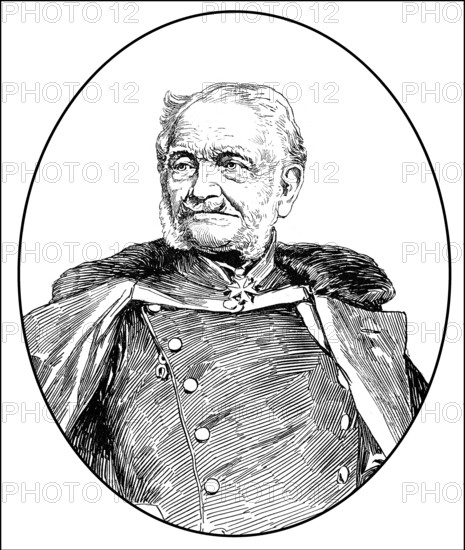Historical illustration, portrait of Friedrich Heinrich Ernst Graf von Wrangel, 1784 - 1877, a