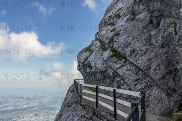 Rock path on Mount Pilatus in Switzerland