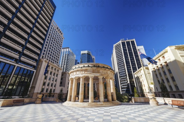 BRISBANE, AUSTRALIA, JULY 29 2023: ANZAC Square and memorial parklands on a warm winter's morning