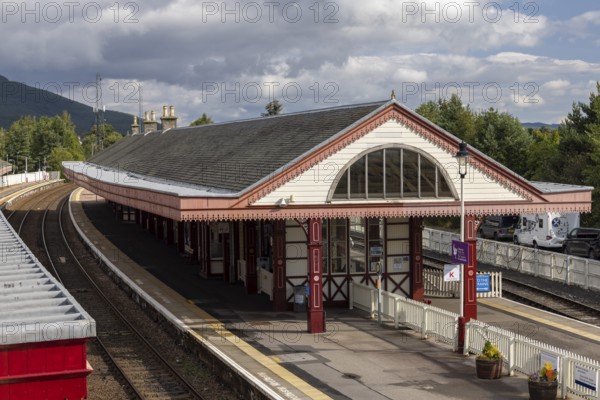 Strathspey railway historic steam train, Aviemore, An Aghaidh Mhór, Highlands, Scotland, Great