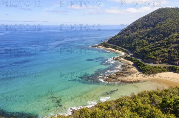 Majestic view of the Bass Strait and the Great Ocean Road from Teddy's Lookout, Lorne, Victoria,