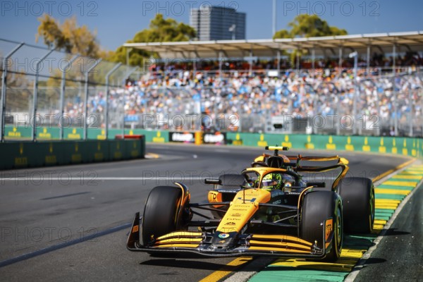 MELBOURNE, AUSTRALIA, MARCH 22: Lando Norris of Great Britain drives the McLaren MCL38 during first