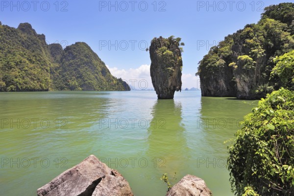The magnificent island of James Bond. Island-vase in the greenish water of the southern seas.