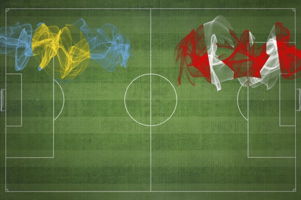 Palau vs Canada Soccer Match, national colors, national flags, soccer field, football game,