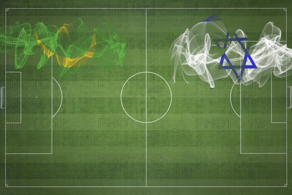 Mauritania vs Israel Soccer Match, national colors, national flags, soccer field, football game,