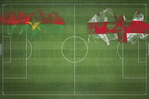 Burkina Faso vs Georgia Soccer Match, national colors, national flags, soccer field, football game,