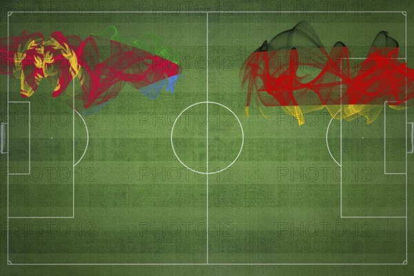 Eritrea vs Germany Soccer Match, national colors, national flags, soccer field, football game,