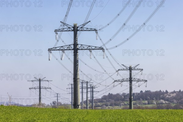 New power line from Birkenfeld to Ötisheim in the Enzkreis district. 14 kilometre long 380 kV line