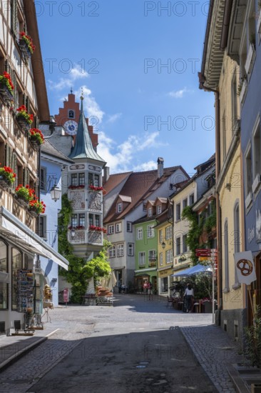 Historic half-timbered houses in the Steigstraße with the market square, Gasthof Bären and the