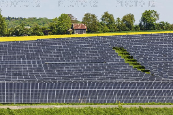 Agricultural land is used as a solar field. Nellingen in the Swabian Alb. Nellingen,