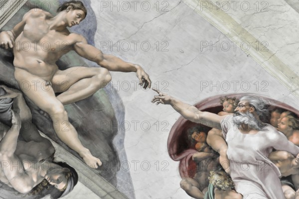 Michelangelo's Creation of Adam in the Sistine Chapel, Vatican Museum, Rome, Italy, Famous