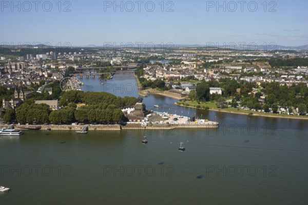 The Rhine in Flames event site around the Deutsches Eck in Koblenz. The Rhine in Flames fireworks