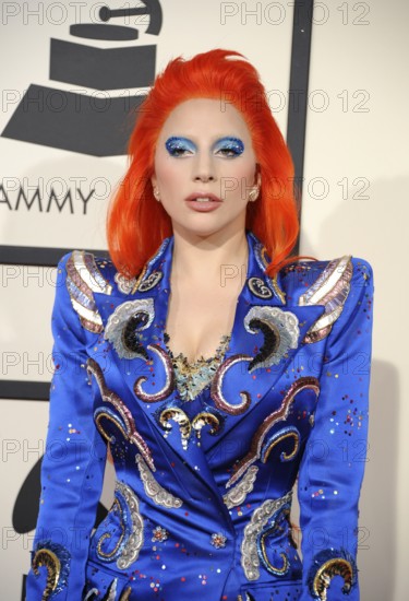 Lady Gaga at the 58th GRAMMY Awards held at the Staples Center in Los Angeles, USA on February 15,