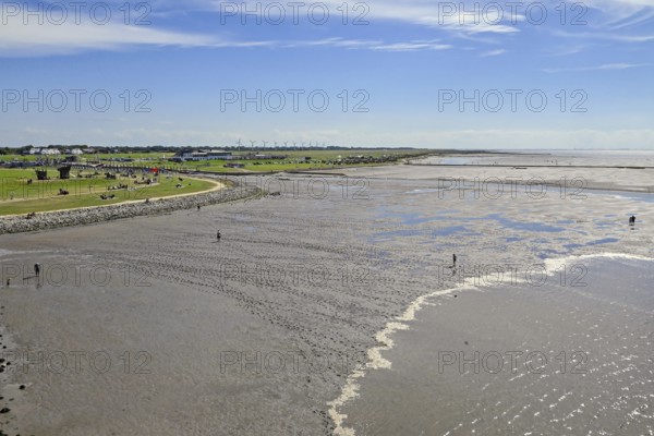 Wadden Sea seen from the lighthouse Obereversand, Dorum-Neufeld, Wurster North Sea coast, Lower