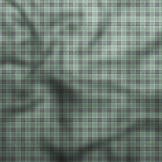 Green checkered fabric background creating soft and elegant texture, ideal for fashion, design, and