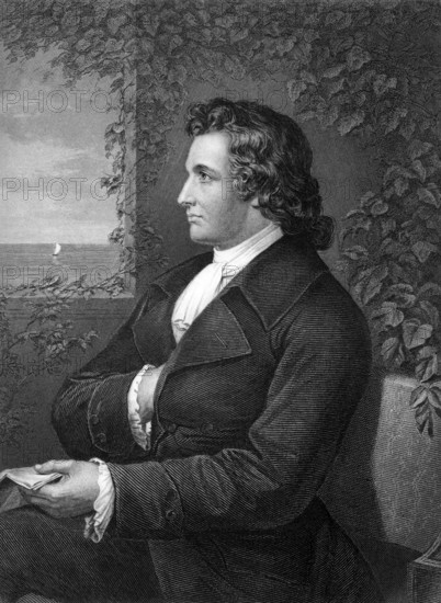 Johann Wolfgang von Goethe (1749-1832) on engraving from 1873. German writer, artist and politician