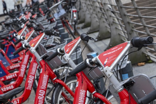 Symbolic image mobility, traffic turnaround, local transport, city bike, Deutsche Bahn rental bikes