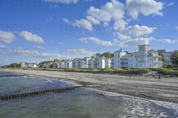 Baltic Sea, villas on the beach promenade, so-called pearl necklace, Baltic Sea resort