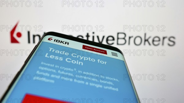 Stuttgart, Germany, 07-24-2022: Smartphone with website of US company Interactive Brokers LLC (IB)